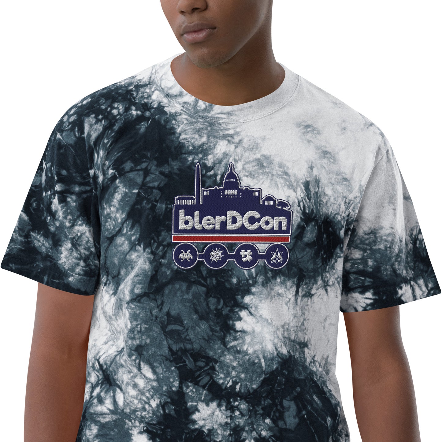 Blerd Con Embroidered Oversized tie-dye t-shirt