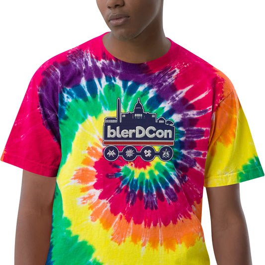 Blerd Con Embroidered Oversized tie-dye t-shirt