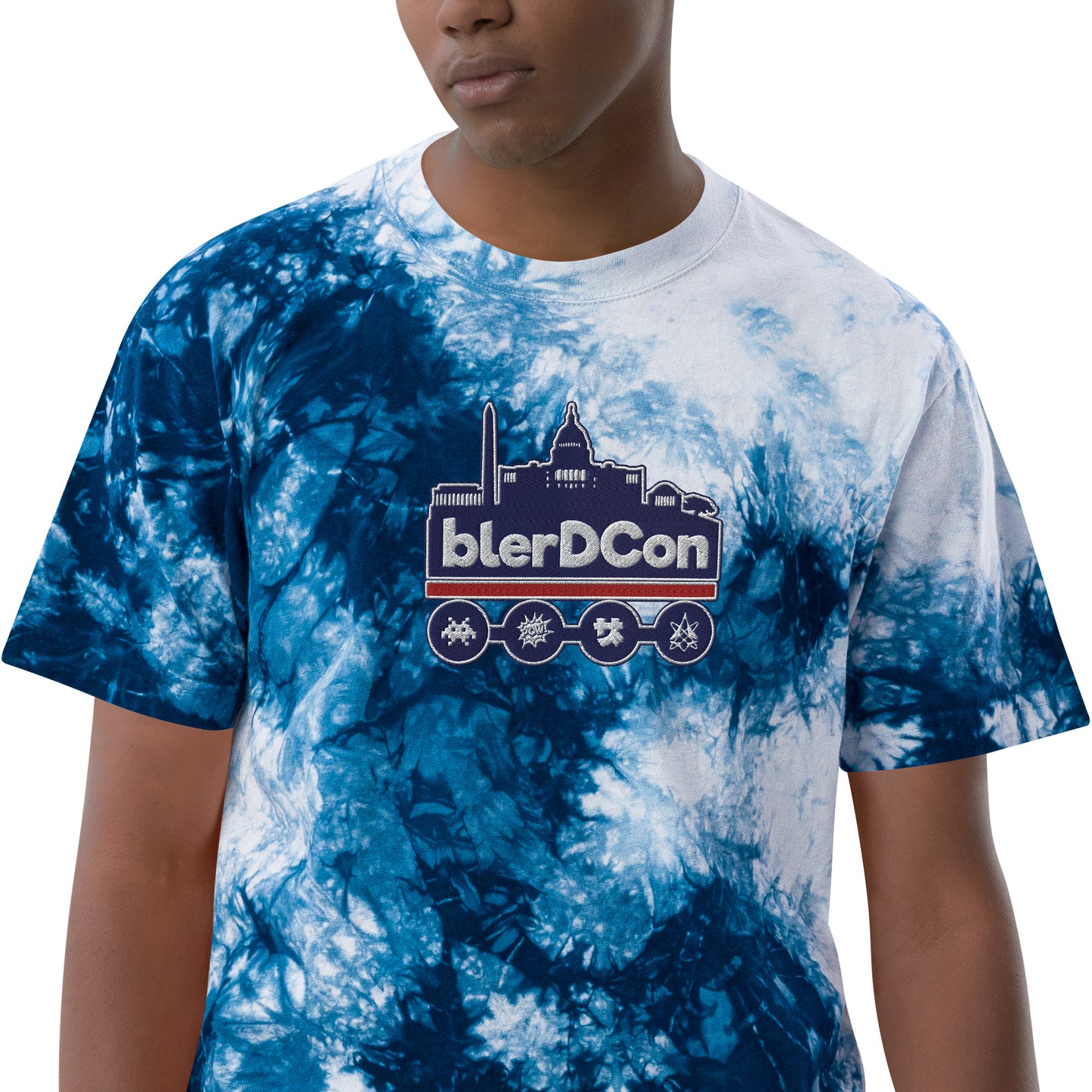 Blerd Con Embroidered Oversized tie-dye t-shirt